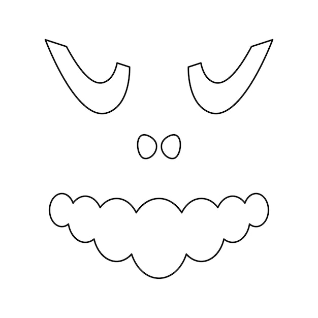 Coloriage avec visage d'halloween pour les enfants