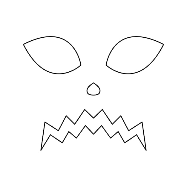 Coloriage avec visage d'halloween pour les enfants