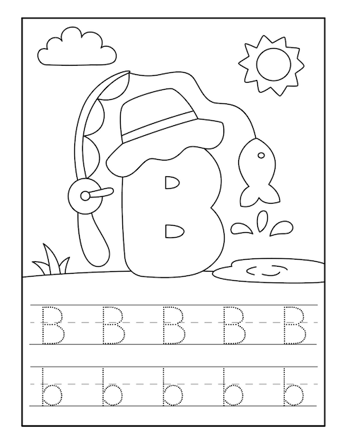 Coloriages De L'alphabet De Pêche Pour Les Tout-petits