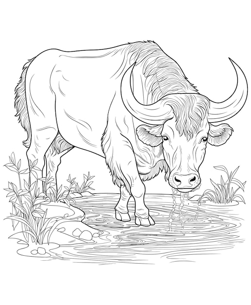 Coloriages De Buffles D'eau