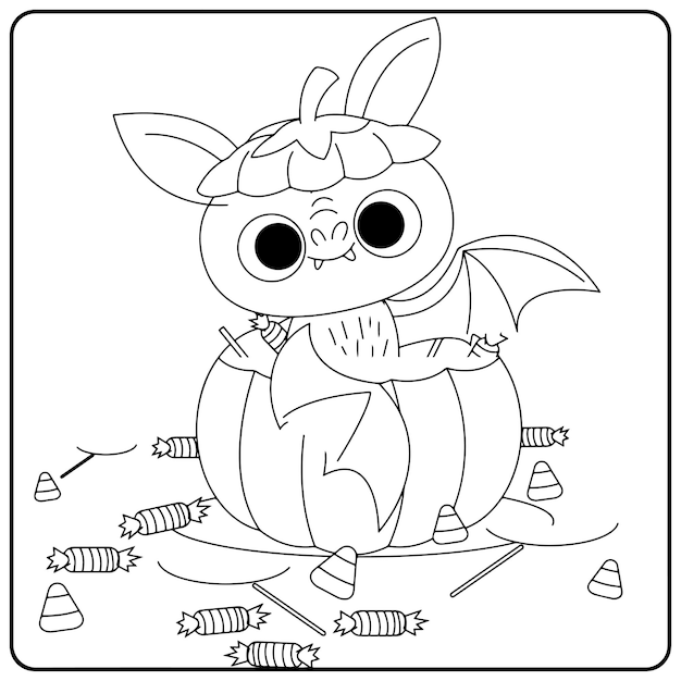 Vecteur coloriages de chauve-souris d'halloween pour les enfants