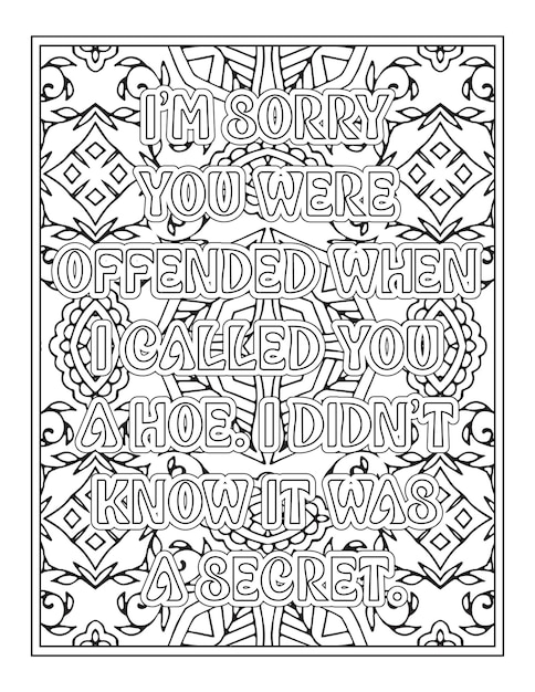 Coloriages De Citations De Jurons Pour Livre De Coloriage