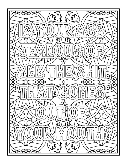 Coloriages De Citations De Jurons Pour Livre De Coloriage