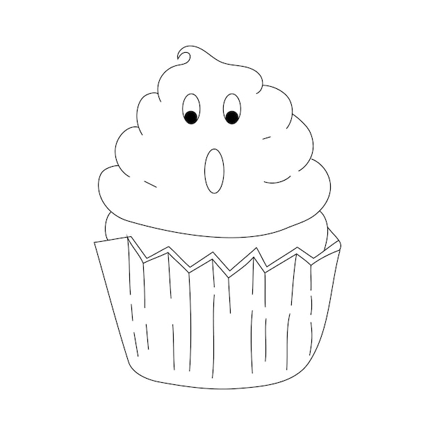 Vecteur coloriages de cupcakes