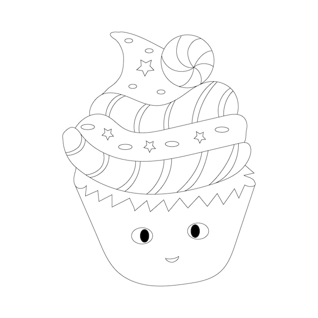 Vecteur coloriages de cupcakes