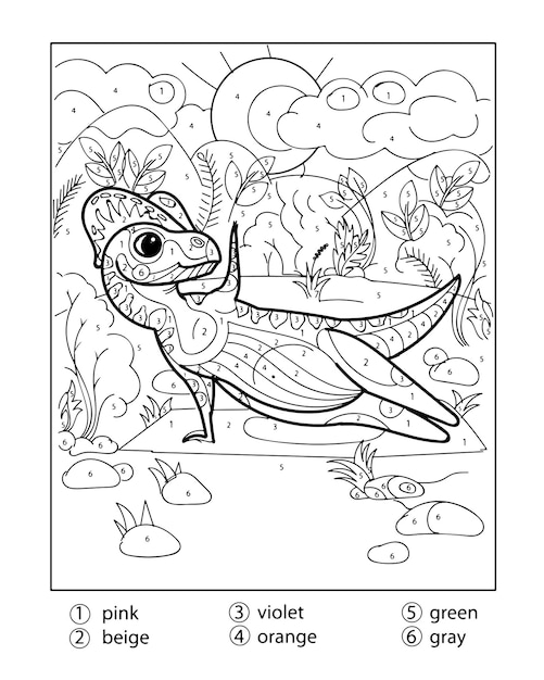 Coloriages De Dinosaures Par Numéros Pour Adultes