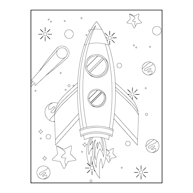 Vecteur coloriages de l'espace pour les enfants