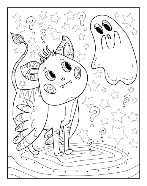 Coloriages d'Halloween dessin de contour pour livre de coloriage pour adultes