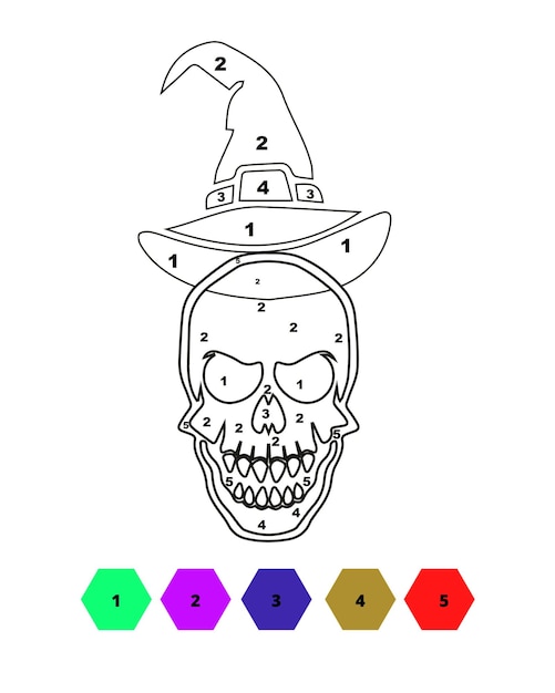 Coloriages D'halloween Pour Les Enfants à Colorier Par Numéro Halloween