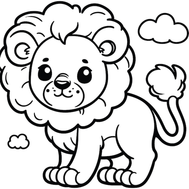 coloriages de lion mignons