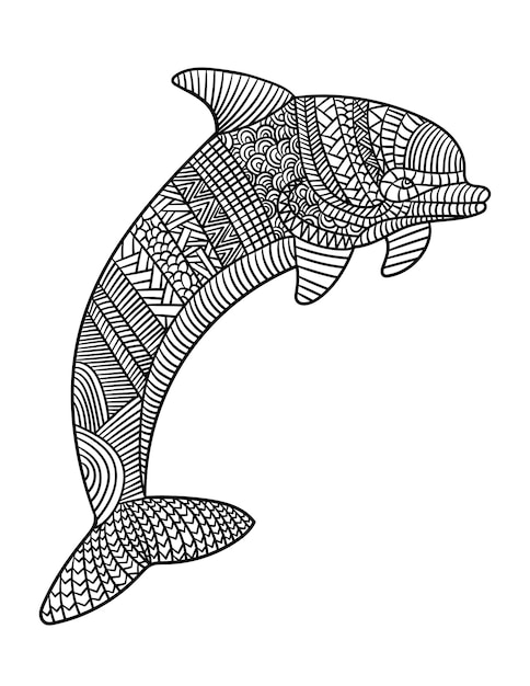 Coloriages Mandala Dauphins Pour Adultes