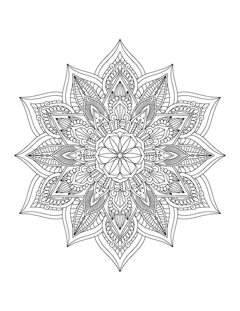 Coloriages Mandala Modèle Mandala FleurIslam Arabes Motifs Indiens et Ottomans