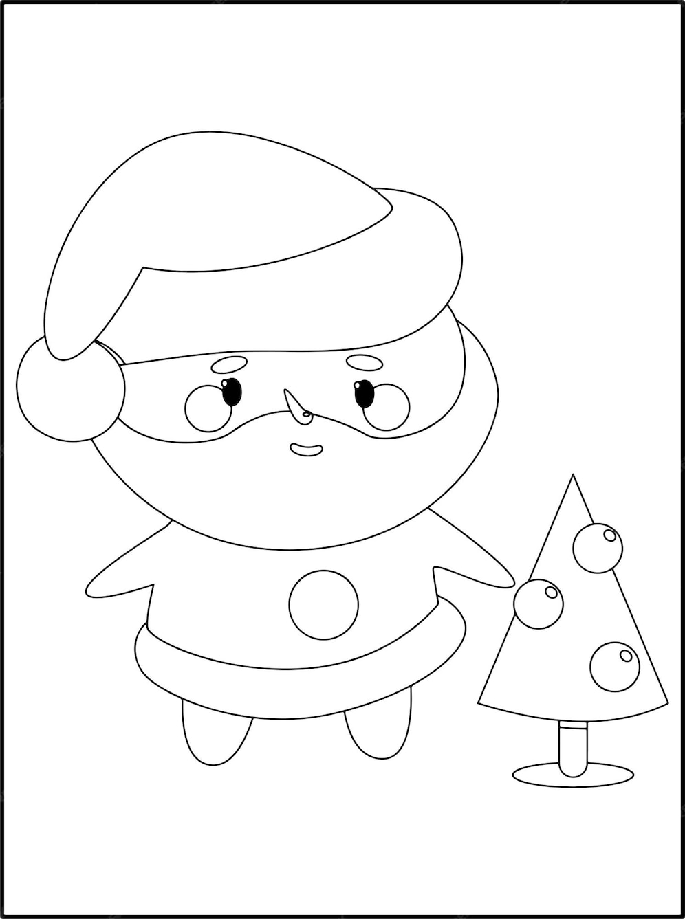 Coloriages De Noël Pour Les Enfants  Vecteur Premium