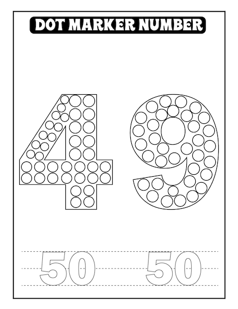 Coloriages de numéro de marqueur de point