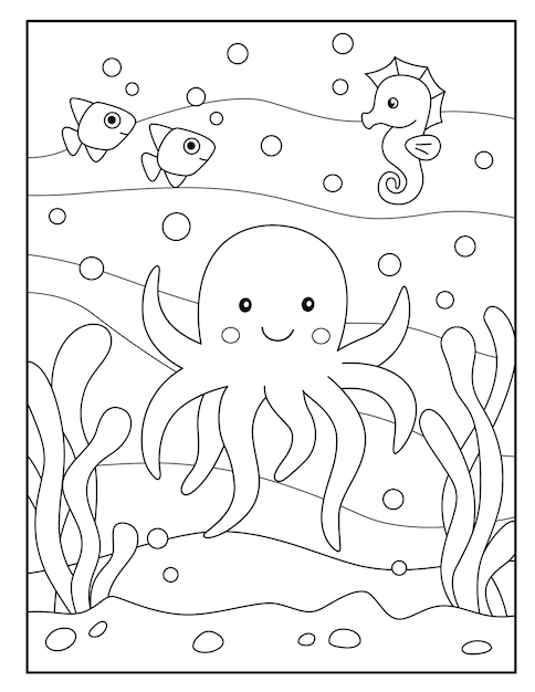 Coloriages de poulpe pour les enfants