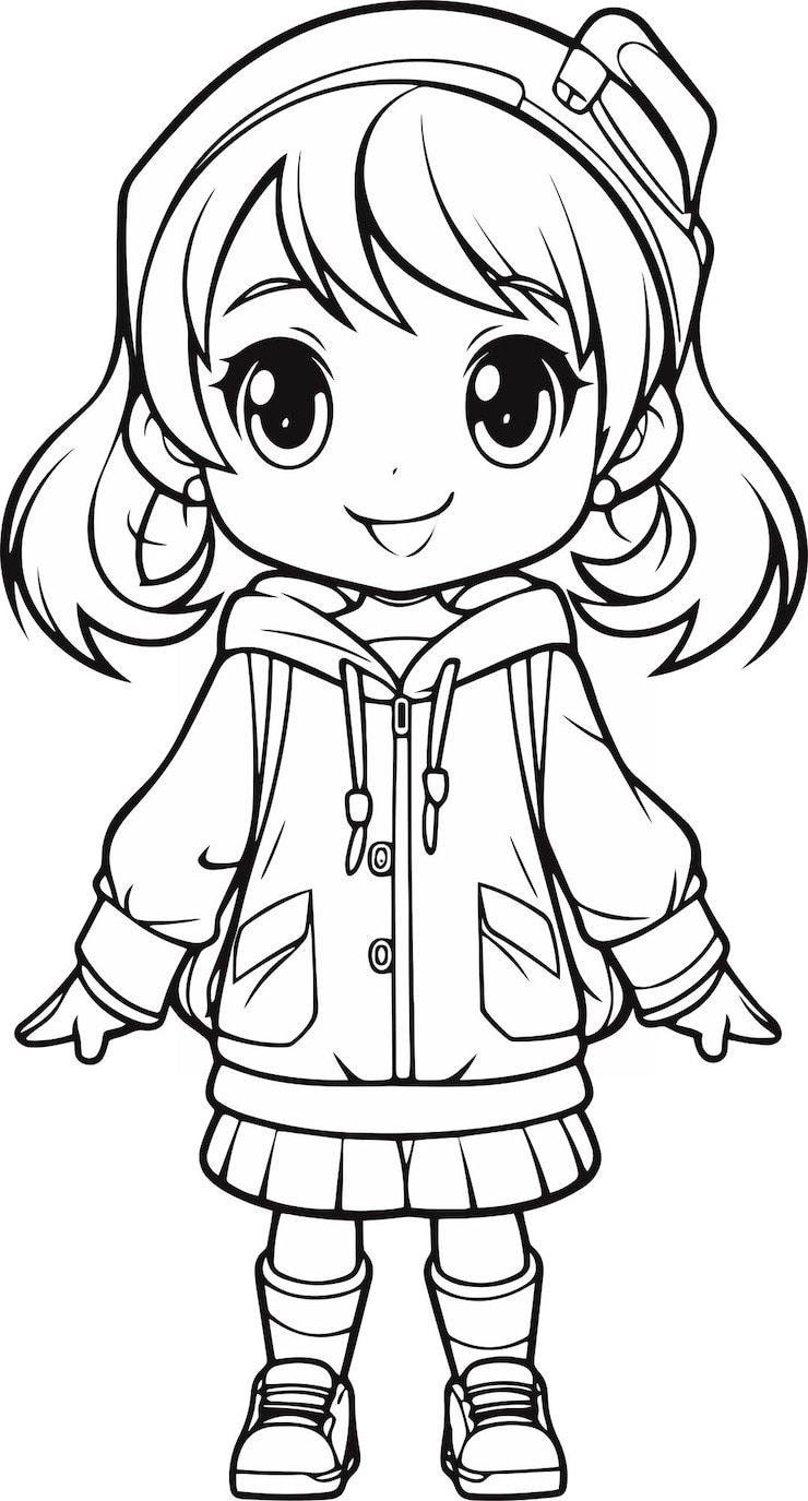 Vecteur coloriages pour filles faciles à dessiner
