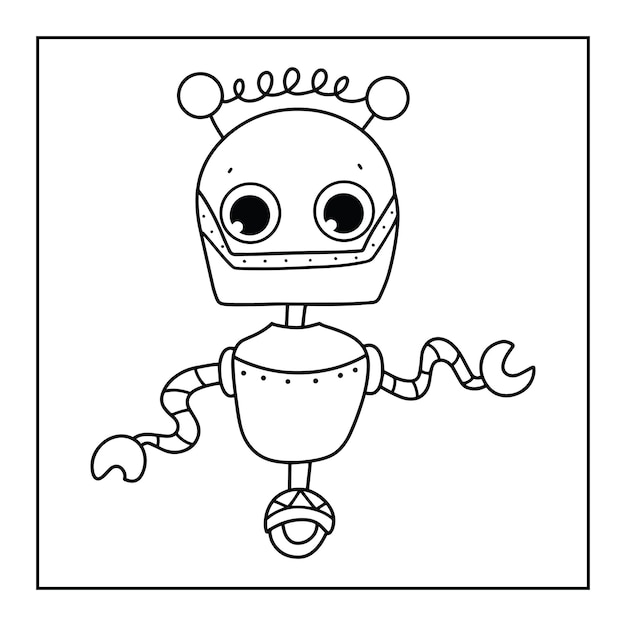 Vecteur coloriages de robots mignons à imprimer pour les enfants