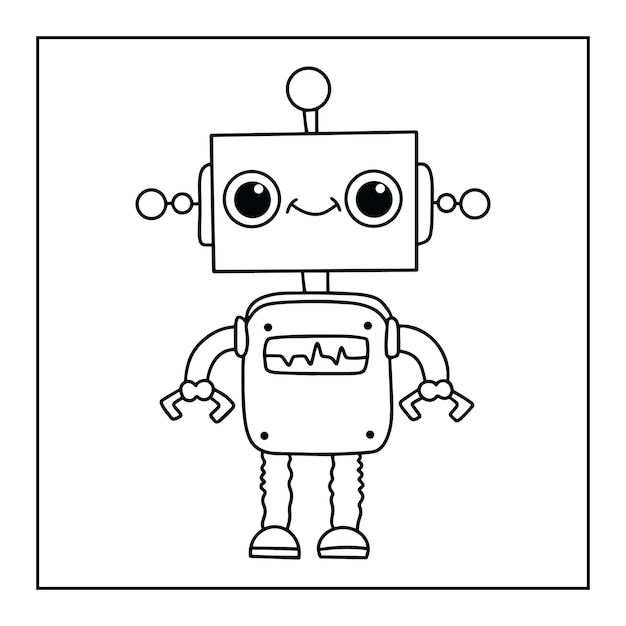 Vecteur coloriages de robots mignons à imprimer pour les enfants