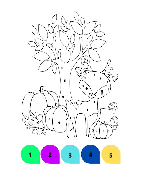 Coloriages de Thanksgiving à colorier par numéro