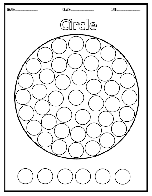 Colorie Les Formes. L'éducation Des Enfants. Feuille De Travail Préscolaire. Pages De Coloriage Des Marqueurs De Points.