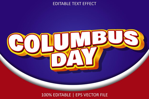 Columbus Day Avec Effet De Texte Modifiable De Style Moderne