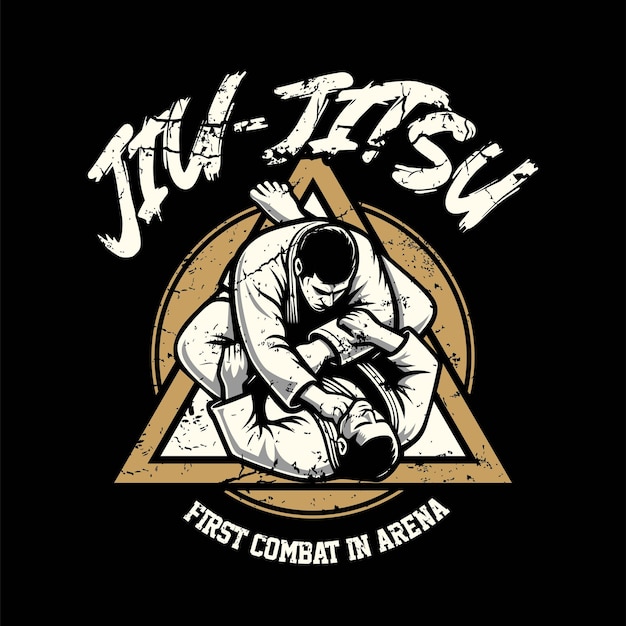 Vecteur le combattant de jiujitsu