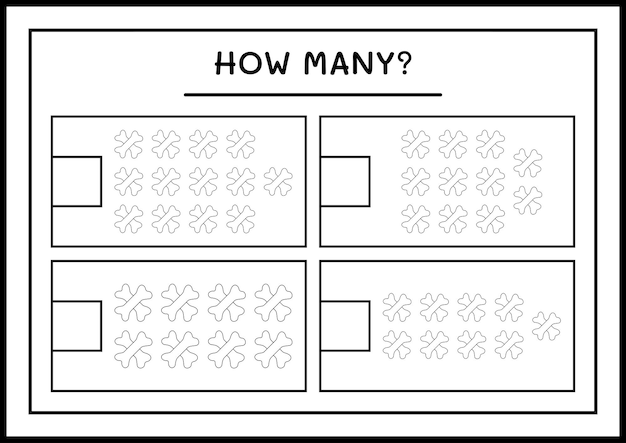 Combien D'os, Jeu Pour Enfants. Illustration Vectorielle, Feuille De Calcul Imprimable