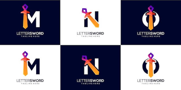 Combinaison De L'alphabet Avec Le Bundle Du Logo De L'épée