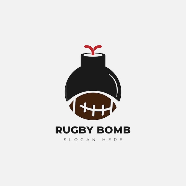 Combinaison Ballon De Rugby Logo Et Bombe