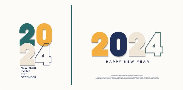 la combinaison de couleurs dans un numéro de nouvel an 2024 magnifique et subtil à apprécier