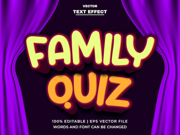 Combinaison D'effets De Texte Family Quiz Avec Rideau