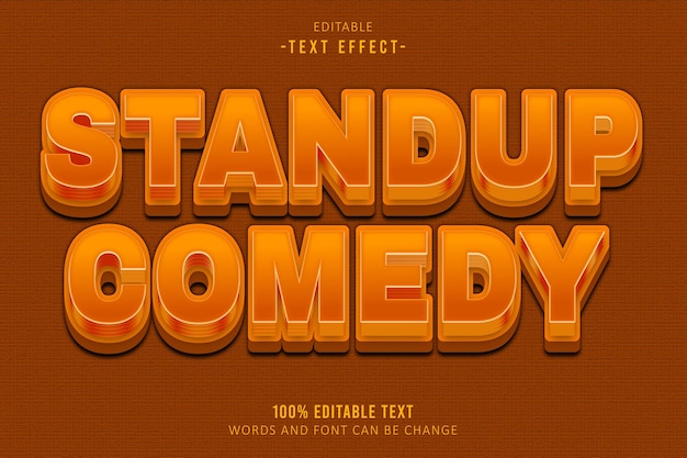 Comédie stand-up avec effet de texte modifiable style dessin animé en relief 3D