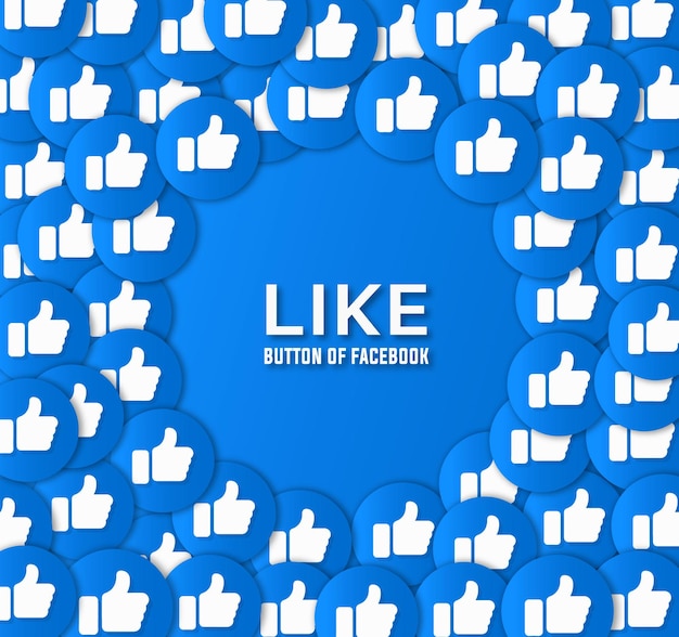 Comme le bouton de la conception de fond facebook et vecteur