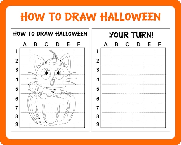 Vecteur comment dessiner halloween pour les enfants