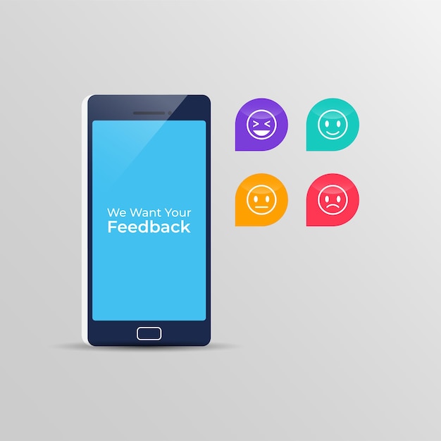 Commentaires numériques en ligne sur le smartphone avec des émoticônes.