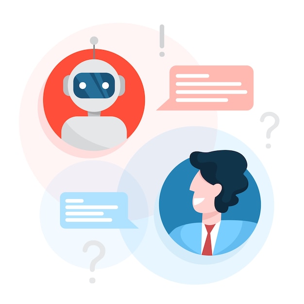 Communication Avec Un Concept De Chatbot. Service Clients