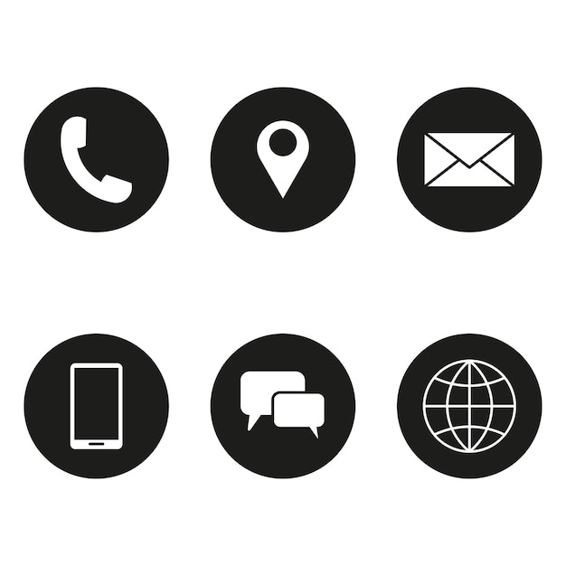 Communication d'icônes. Symbole d'appel. Interface de messagerie pour smartphone. Site Web d'assistance à la clientèle.