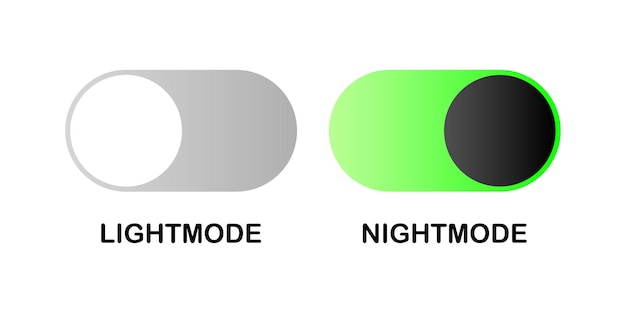 Commutateur de mode de thème Modes de thème clair et sombre de couleur plate Icônes vectorielles