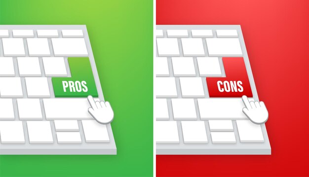 Comparaison Des Avantages Et Des Inconvénients Prendre Une Décision Solutions Optimales Correct Mauvais Illustration Vectorielle