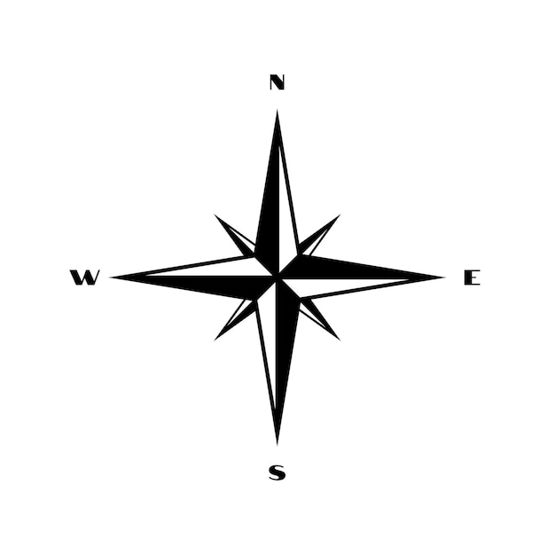 Compass Vector Illustration Compass Direction Icône Compass vecteur a augmenté avec le Nord Sud-Est et