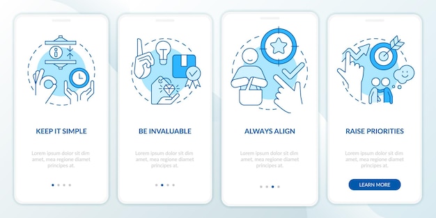 Composants de l'écran de l'application mobile d'intégration bleue de communication