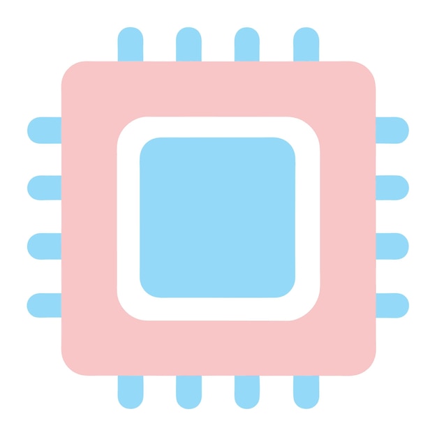 Composants matériels de l'ordinateur Pièces et dispositifs dotés d'une unité centrale de traitement CPU Style vectoriel