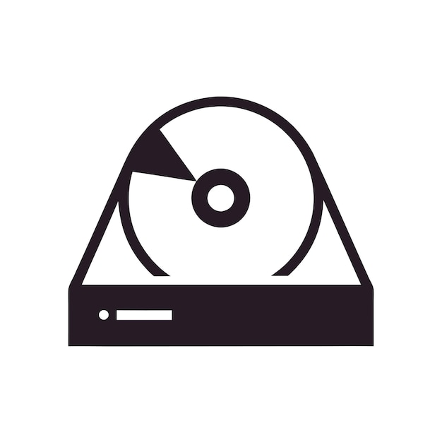 Composants matériels d'ordinateur Pièces et dispositifs présentant une illustration de style vectoriel de lecteur CD DVD