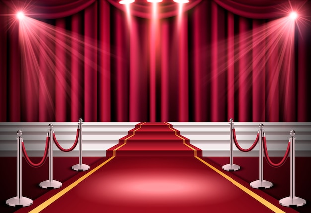 Composition 3D réaliste sur le tapis rouge