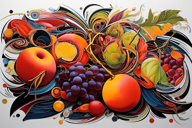 Vecteur composition aquarelle de fruits pour votre conception convient aux étiquettes de cartes postales et à la publicité