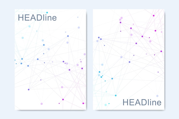 Composition Artistique De Couverture Avec Des Lignes Et Des Points De Connexion