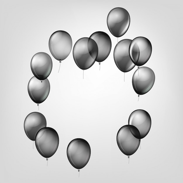 Composition Avec Des Ballons Noirs.