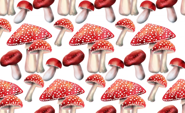 Composition De Champignons Rouges