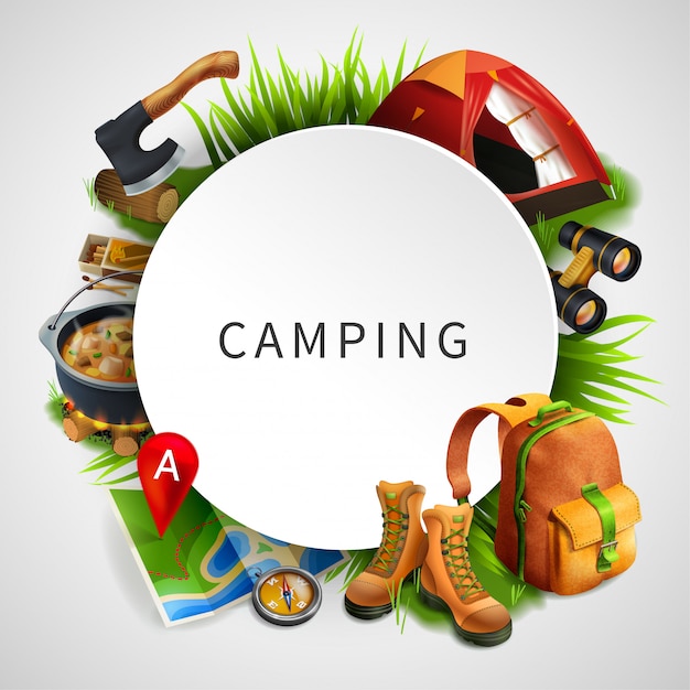 Composition colorée de camping