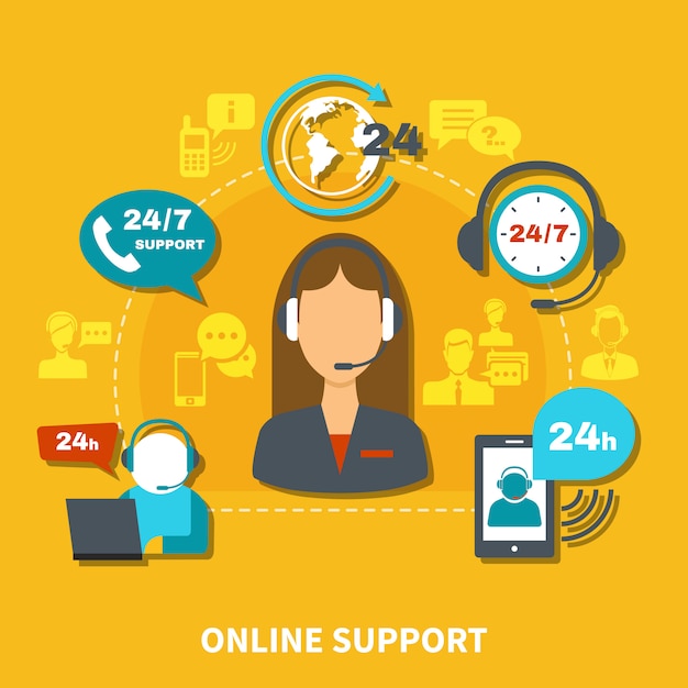 Vecteur composition du support en ligne